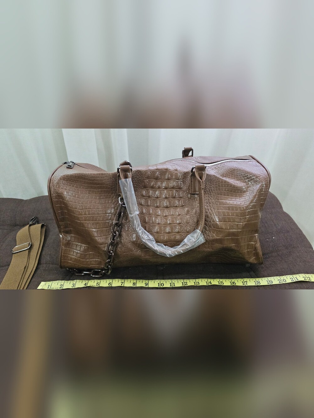 Privata  Croc-Embossed Duffle Bag